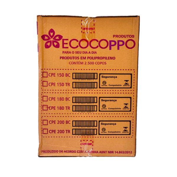 COPO DESCART PLAST 180ML *PP* PCT C/100 UN  - ECOCOPPO * CAIXA COM 2500 COPOS* 25X100 - Image 2