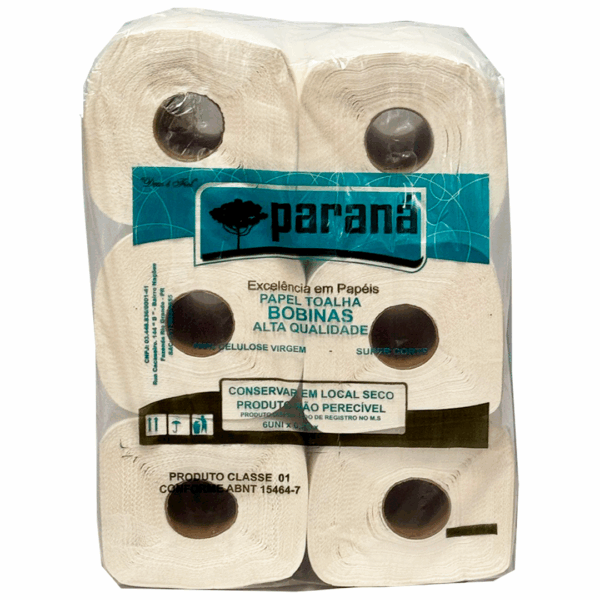 PAPEL T BOBINA 6X200M CELULOSE 20G PARANA (EMB AZUL) - Image 2