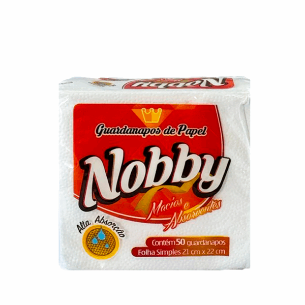 GUARDANAPO FOLHA SIMPLES 21X22 PC C/50 NOBBY IPEL (VML) PACOTE