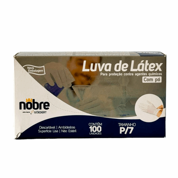 LUVA DE LATEX COM PO CAIXINHA 100 UNI 'M' -  NOBRE BLISTER/CAIXINHA PEQUENA