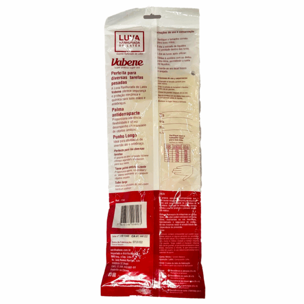 LUVA LATEX LONGA RANHURADA NATURAL M LONGA 40CM VABENE - Image 2