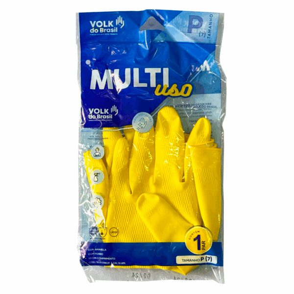 LUVA LATEX MULTIUSO VOLK - AMARELA CA10695 TAM / P