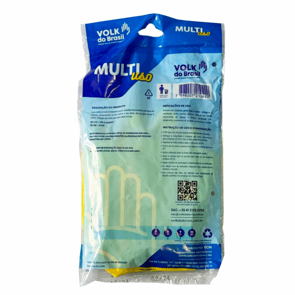 LUVA LATEX MULTIUSO VOLK - AMARELA CA10695 TAM / P - Image 2