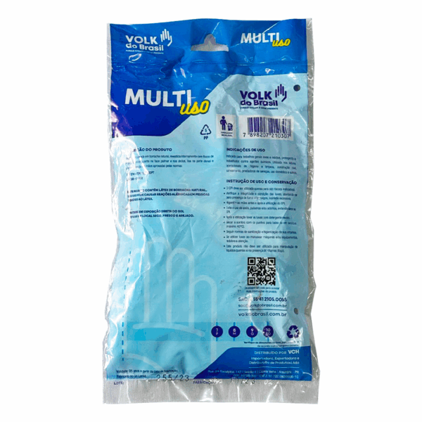 LUVA LATEX MULTIUSO VOLK - AZUL CA 10695 TAM / P - Image 2