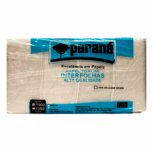 PAPEL T. INTERF 100% CEL 20X21 C/1000 PARANÁ EMBAL TRANSPAR. PACOTE