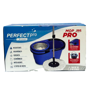 18- CONJUNTO ROTATORIO PERFECT MOP PRO INOX 360º AZUL ESCURO